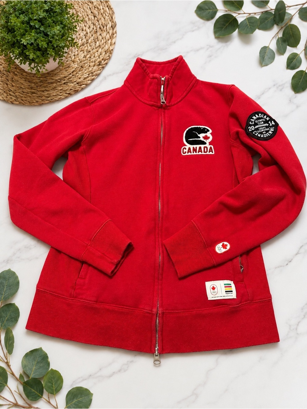 🇨🇦Team Canada Sochi 2014 Olympic Full Zip Fleece Jacket Hudson’s Bay Women’s S⭐️